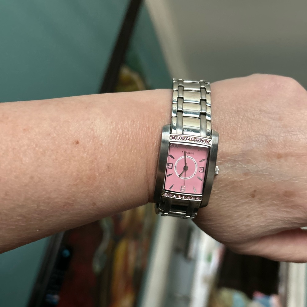 Prague Silver and Pink Watch